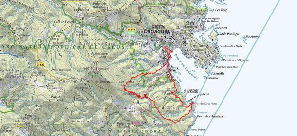 Plànol Cadaqués far Calanans