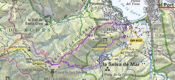 Plànol Port de la Selva- St Pere Rodes-Selva de Mar