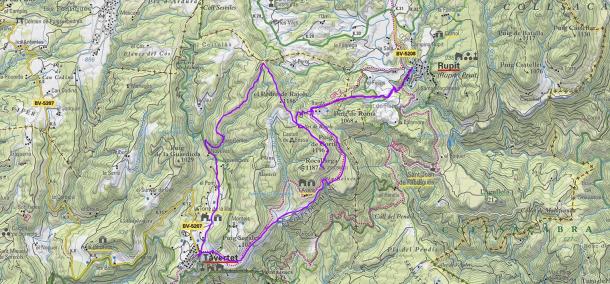 Plànol Rupit a Sant Corneli i Tavertet