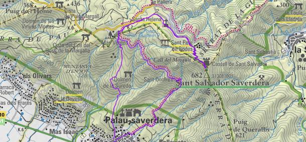 Plànol Palau Saverdera Sant Onofre Sant Salvador